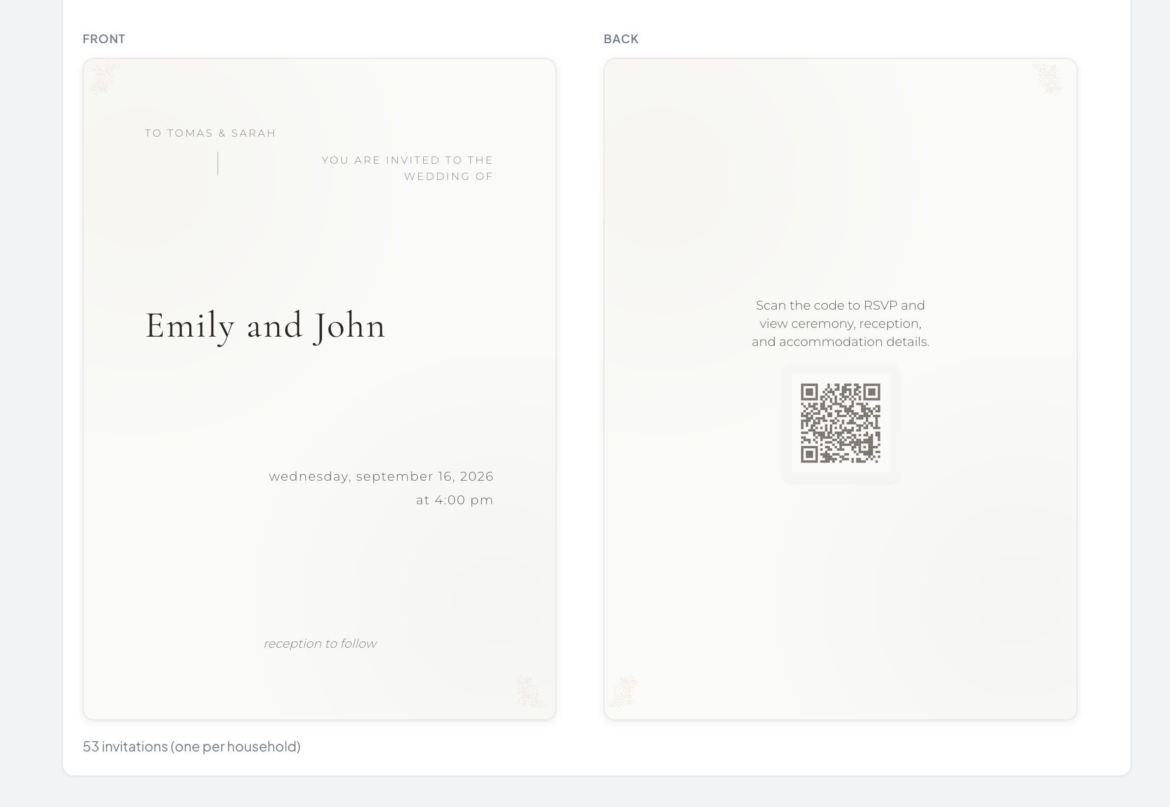 Printable invitations