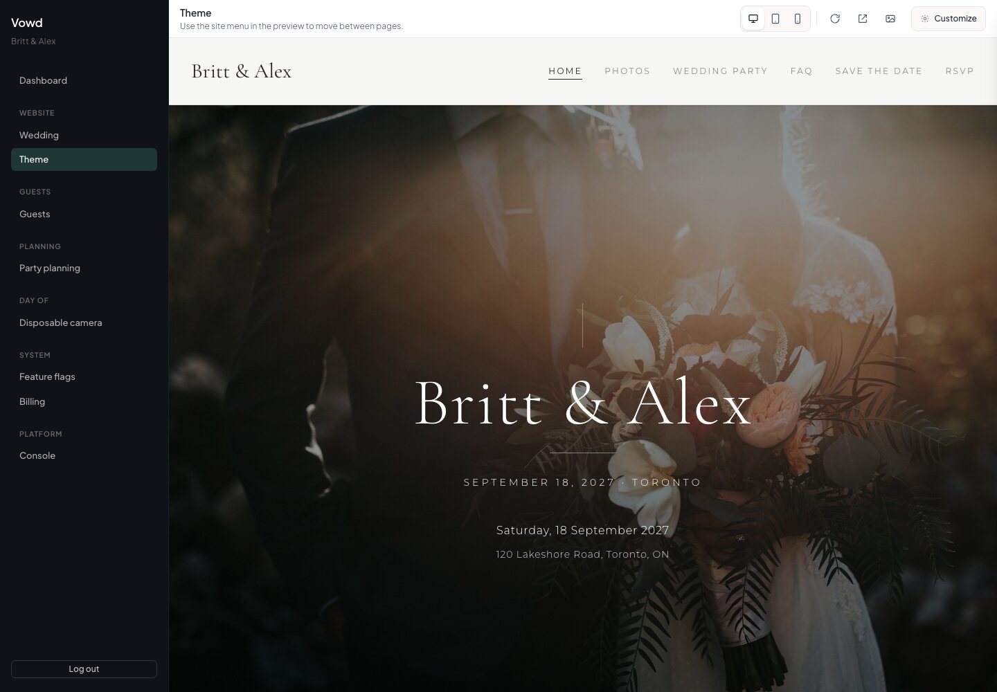 Easily customize website look and feel